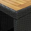 Bar Table with Storage Rack Black 47.2"x23.6"x43.3" Poly Rattan