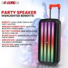5 Core Bluetooth Speaker Karaoke Machine 8 Inch 2 Way Speaker Portable Singing PA System w Cool DJ Light Support FM + TWS + USB + Memory Card + AUX +