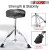 5 Core CHROME PRO Universal Drum Chair Round Padded Seat Throne Drum Stool Stand DS CH BLK
