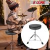 5 Core CHROME PRO Universal Drum Chair Round Padded Seat Throne Drum Stool Stand DS CH BLK