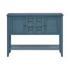 TREXM Cambridge Series Ample Storage Vintage Console Table with Four Small Drawers and Bottom Shelf for Living Rooms, Entrances and Kitchens (Light Na
