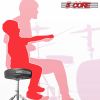 5 Core CHROME PRO Universal Drum Chair Round Padded Seat Throne Drum Stool Stand DS CH BLK