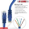 5 Core Ethernet Cable 6 Feet 1 Piece Blue Cat 6 Cord Premium RJ45 Internet Cable Cat6 Compatible w Cat 5 Cat 7 Cat 5e Network Cable -ET 6FT BLU
