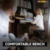 5Core Portable Piano Keyboard Music X-Style Adjustable Padded Stool Chair Seat Bench Brown KBB 02 BR