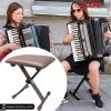 5Core Portable Piano Keyboard Music X-Style Adjustable Padded Stool Chair Seat Bench Brown KBB 02 BR