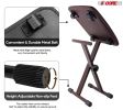 5Core Portable Piano Keyboard Music X-Style Adjustable Padded Stool Chair Seat Bench Brown KBB 02 BR