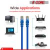 5 Core Ethernet Cable 6 Feet 1 Piece Blue Cat 6 Cord Premium RJ45 Internet Cable Cat6 Compatible w Cat 5 Cat 7 Cat 5e Network Cable -ET 6FT BLU