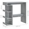 Bar Table with Storage Rack Gray Sonoma 39.4"x19.7"x40"