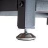 FCH Retro Wood Grain Triamine Surface Particleboard Black Iron Pipe L-shaped Shelf with File Drawer Cabinet 2*USB Port 2*Three Sockets Wireless Chargi
