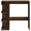 Bar Table with Storage Rack Smoked Oak 39.4"x19.7"x40"Engineered Wood