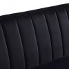 Modern Chesterfield sofa couch, Comfortable Upholstered sofa with Velvet Fabric and Wooden Frame and Wood Legs for Living Room/Bedroom/Office Black --