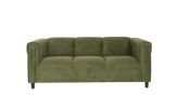 Green Faux Leather Sofa, Modern 3-Seater Sofas Couches for Living Room, Bedroom, Office, and Apartment with Solid Wood Frame