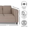 Broadway Sofa for Living Room, Modern 3-Seater Sofas Couches for Bedroom, Office, and Apartment with Solid Wood Frame (Toast, Polyester Nylon)
