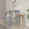 Bar Table with Storage Rack Gray Sonoma 39.4"x19.7"x40"