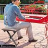 5Core Portable Piano Keyboard Music X-Style Adjustable Padded Stool Chair Seat Bench Brown KBB 02 BR
