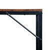 FCH Retro Wood Grain Triamine Surface Particleboard Black Iron Pipe L-shaped Shelf with File Drawer Cabinet 2*USB Port 2*Three Sockets Wireless Chargi
