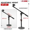 5 Core Mic Stand Height Adjustable 15.35 to 21.25" Short Desktop Stands w Telescopic Arm and Round Base Low Profile Small Mic Holder Ideal for Desk Re