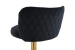 Modern Barstools Bar Height, Swivel Velvet Bar Stool Counter Height Bar Chairs Adjustable Tufted Stool with Back& Footrest for Home Bar Kitchen Island