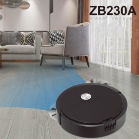 Intelligent Sweeping Robot Sweep Suction Drag Three-in-one Household Small Cleaning Machine USB Charging (Option: Black-22x22x6.2cm-USB)