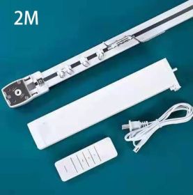 Smart Curtain Electric Lithium Battery Rechargeable Remote Voice Track (Option: Set1-US)