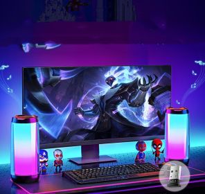 Atmospheric Ambient Light Gaming House Desktop Computer Romantic Room Smart Bluetooth Speaker (Option: Two pack)