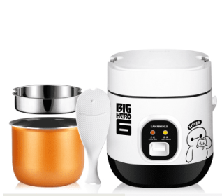 Cooker One Person Pocket Miniature Automatic Rice Cooker For Steaming (Option: Black White 1.2L-220V)