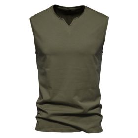 New Summer Men's Fashion Camisole (Option: Army Green-M)