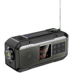 Solar Powered Hand Crank Radio (Option: Black-USB)