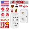 6 Outlet Wall Plug Extender with 4 USB Ports (4.8A Total); Multi Plug Outlet Adapter Wall Surge Protector 15A Electrical Outlet Expander with USB Port