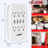 6 Outlet Wall Plug Extender with 4 USB Ports (4.8A Total); Multi Plug Outlet Adapter Wall Surge Protector 15A Electrical Outlet Expander with USB Port