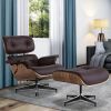 Living Room Lounge Chair Arm Chair Swivel Single Sofa Seat With Ottoman Genuine Leather Standard Version