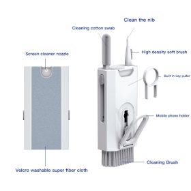 5 In 1 Screen Cleaner Kit Camera Phone Tablet Laptop Screen Cleaning Tools Earphone Cleaning Brush Pen For Office (quantity: 1PC, Color: Q8 White)