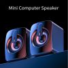 Computer Desktop Speaker Computer Speaker HIFI Stereo Microphone USB Cable Desktop Computer Speaker With LED Light Christmas Gift For Women/Kids/Child
