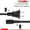 Extra Long AC Wall Power Cord for Led LCD TV Vizio Samsung 6 12 Feet 2 Prong