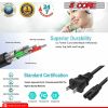 Extra Long AC Wall Power Cord for Led LCD TV Vizio Samsung 6 12 Feet 2 Prong