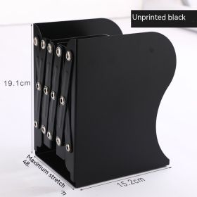 Telescopic Bookshelf Simple Desktop Large Book Shelf (Option: No Printing Wind Black)